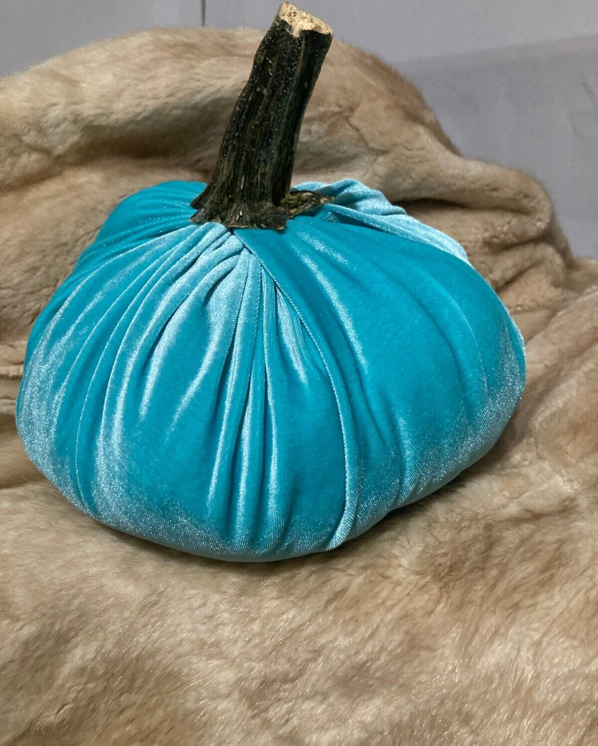 Turquoise Velvet Pumpkins