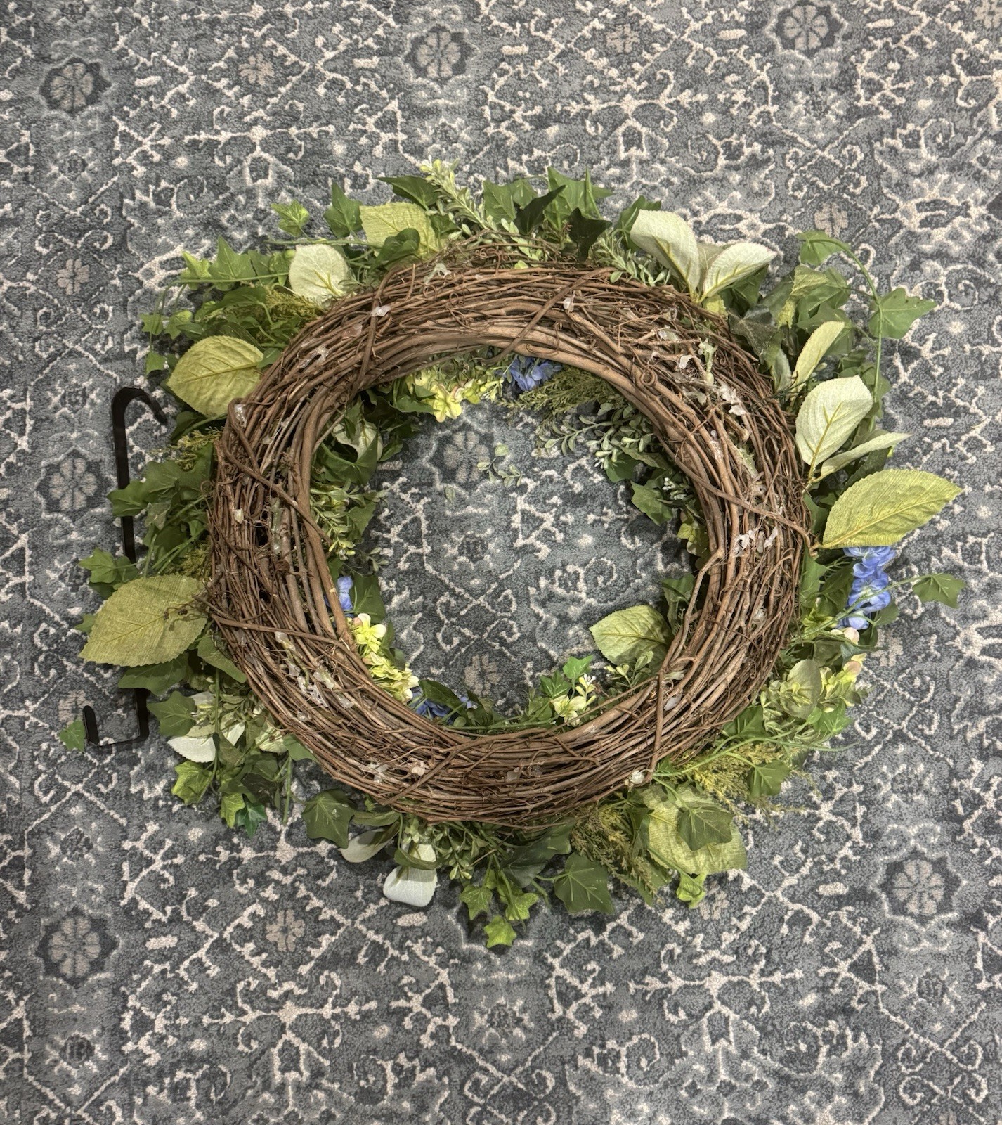 Blue And Yellow Hydrangea, English Ivy Everyday Spring Storm Door Wreath