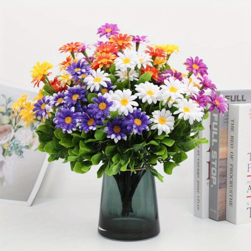 5Pcs/10Pcs Artificial Daisy Bouquet Fake Chamomile Flowers Indoor Outdoor Decor