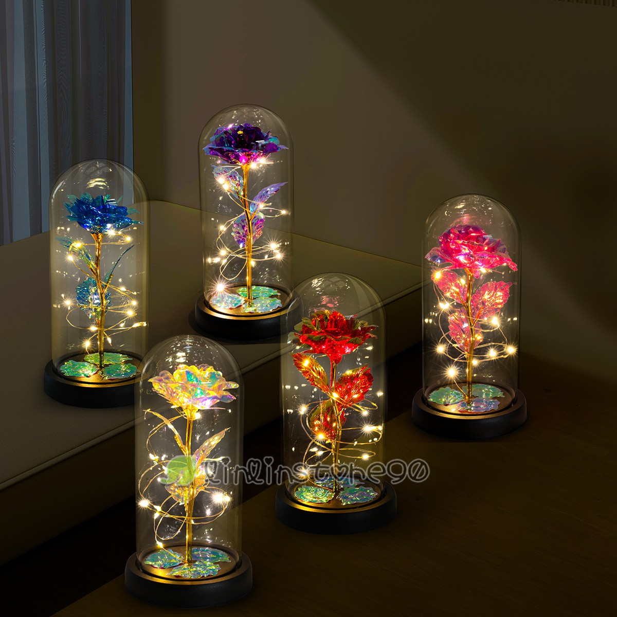 Christmas Rose Gift for Women Mon – Flower LED Light in Glass Gifts for Birthday