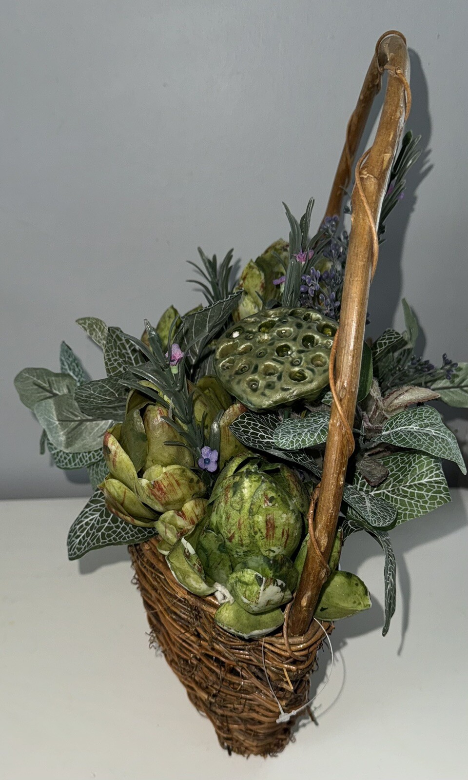 Hanging Basket Wreath Artificial Flower succulants Front Door Wall Decor