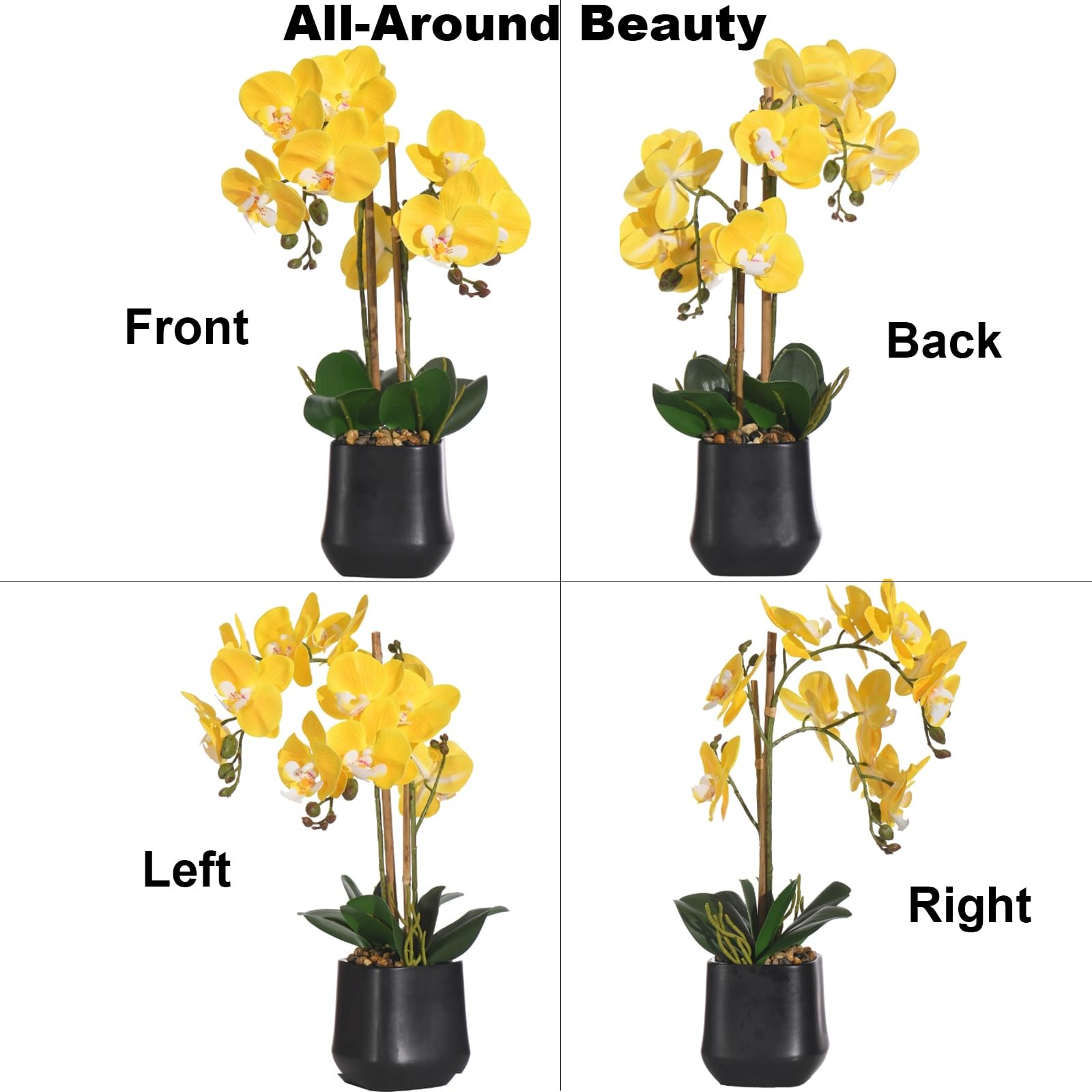 Orchids Artificial Plant in Ceramic Pot 18.5″ Faux Orchid Phalaenopsis Flower…