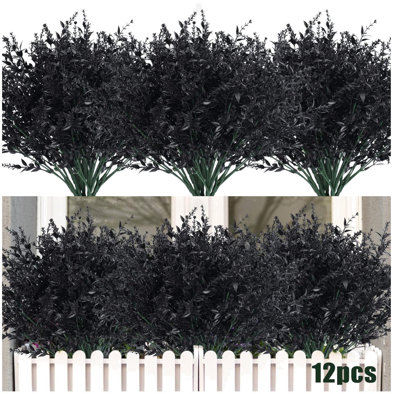Charming Fake Lavender Flowers with Green Stems – 12 Bundles