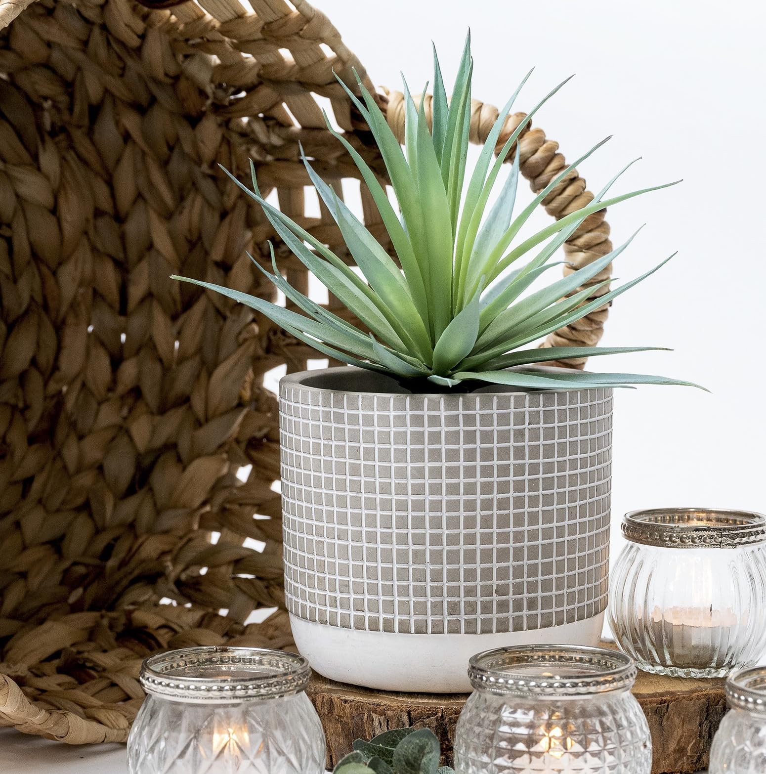 8″ high Artificial Plant in Pot – Small Faux Plant for Desk, Bathroom, Kitche…