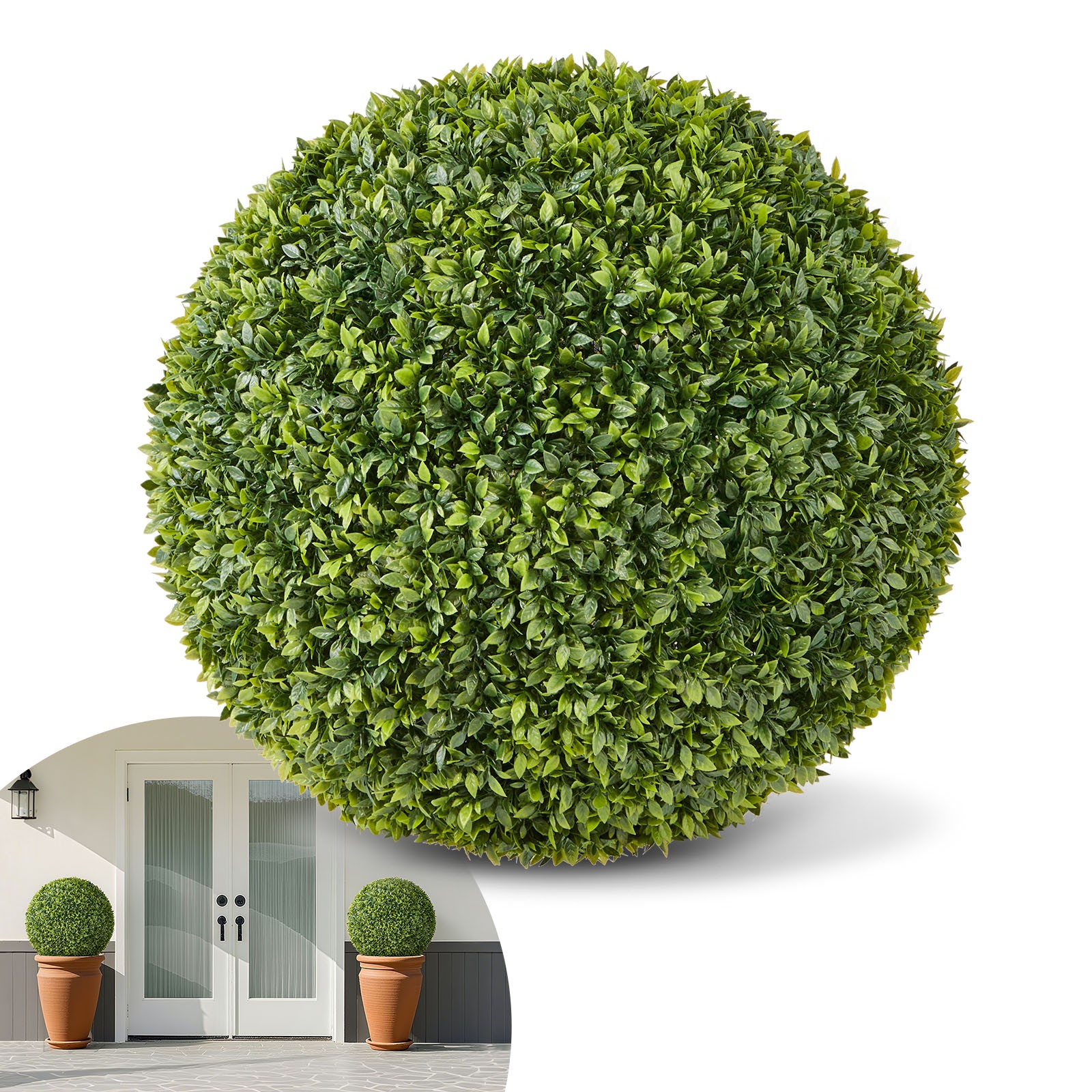 VEVOR Artificial Topiary Ball 23 Inch Faux Boxwood Plant Home Garden Wedding