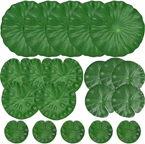 20 Pcs Artificial Lily Pads for Ponds, Realistic Floating Lily Pads Leaves, Lotu