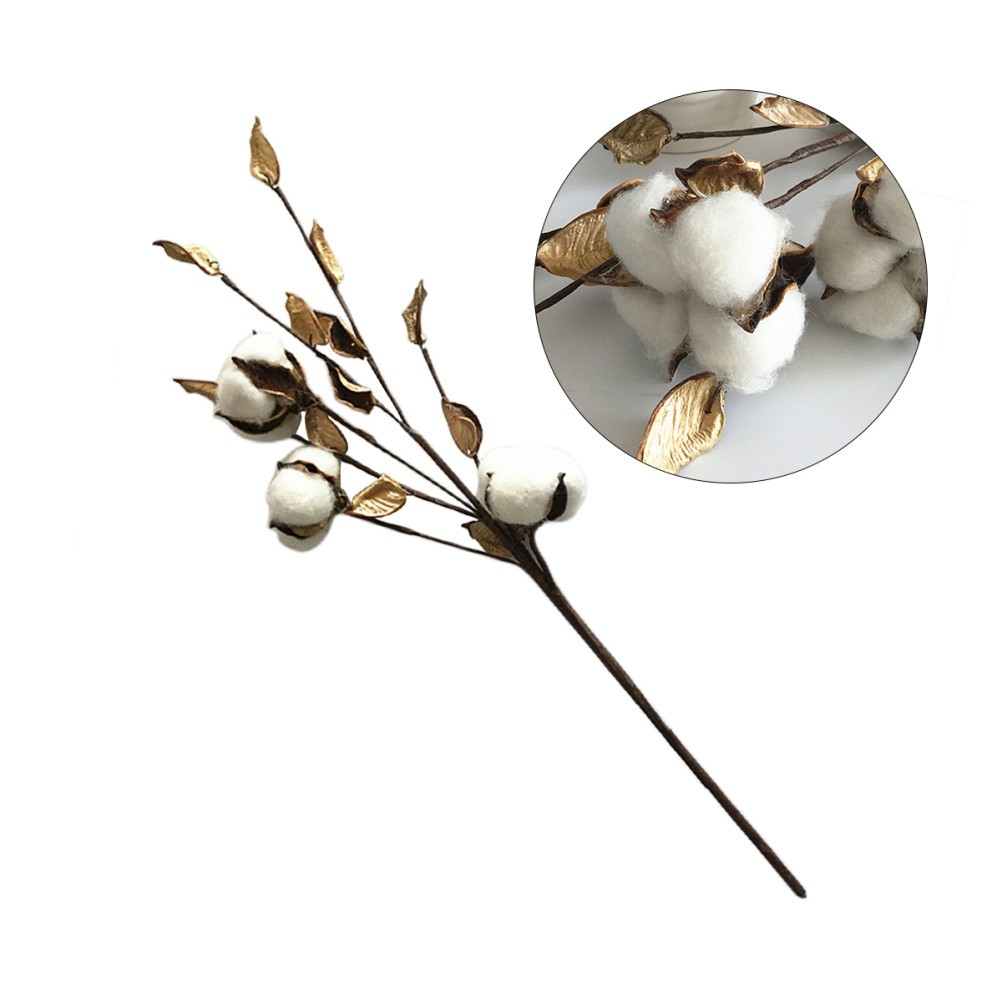 Artificial Cotton Branches Homeowners Wedding Decor 1Pcs 17.7in