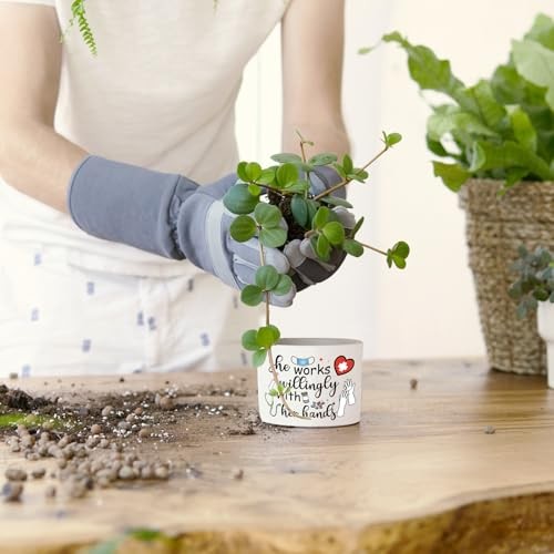 6Pcs Appreciation Gifts Succulent Potss Day Ever Gifts Mini Ceramic Nurse