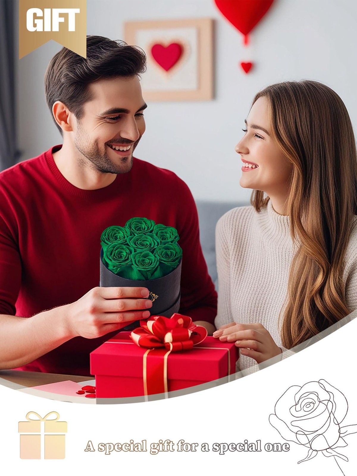 Roses in a Box, Preserved Flowers, Forever Flowers for Delivery Prime