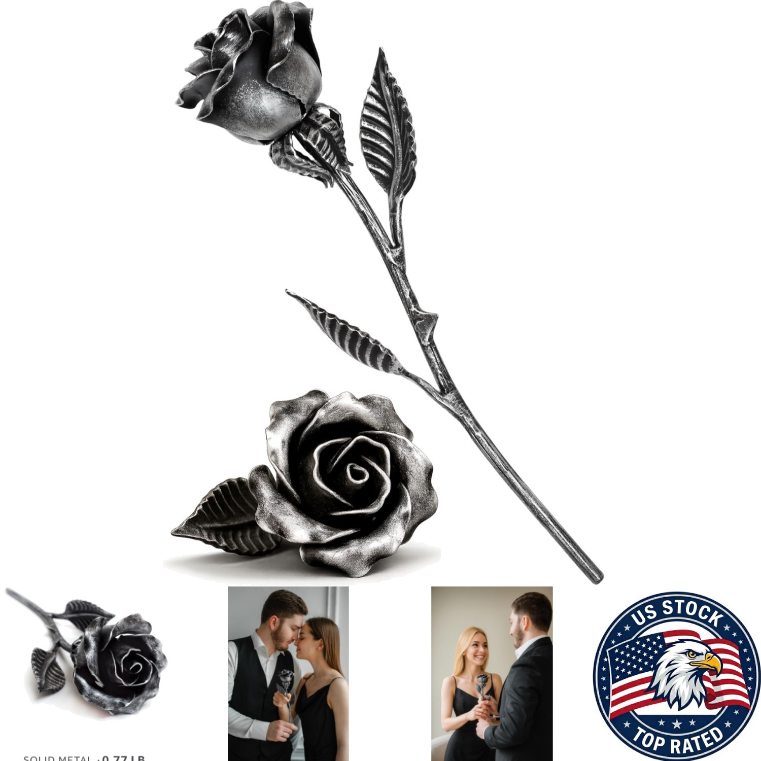 Unique Handcrafted Iron Rose – Symbol of Never-Fading Love for Anniversaries