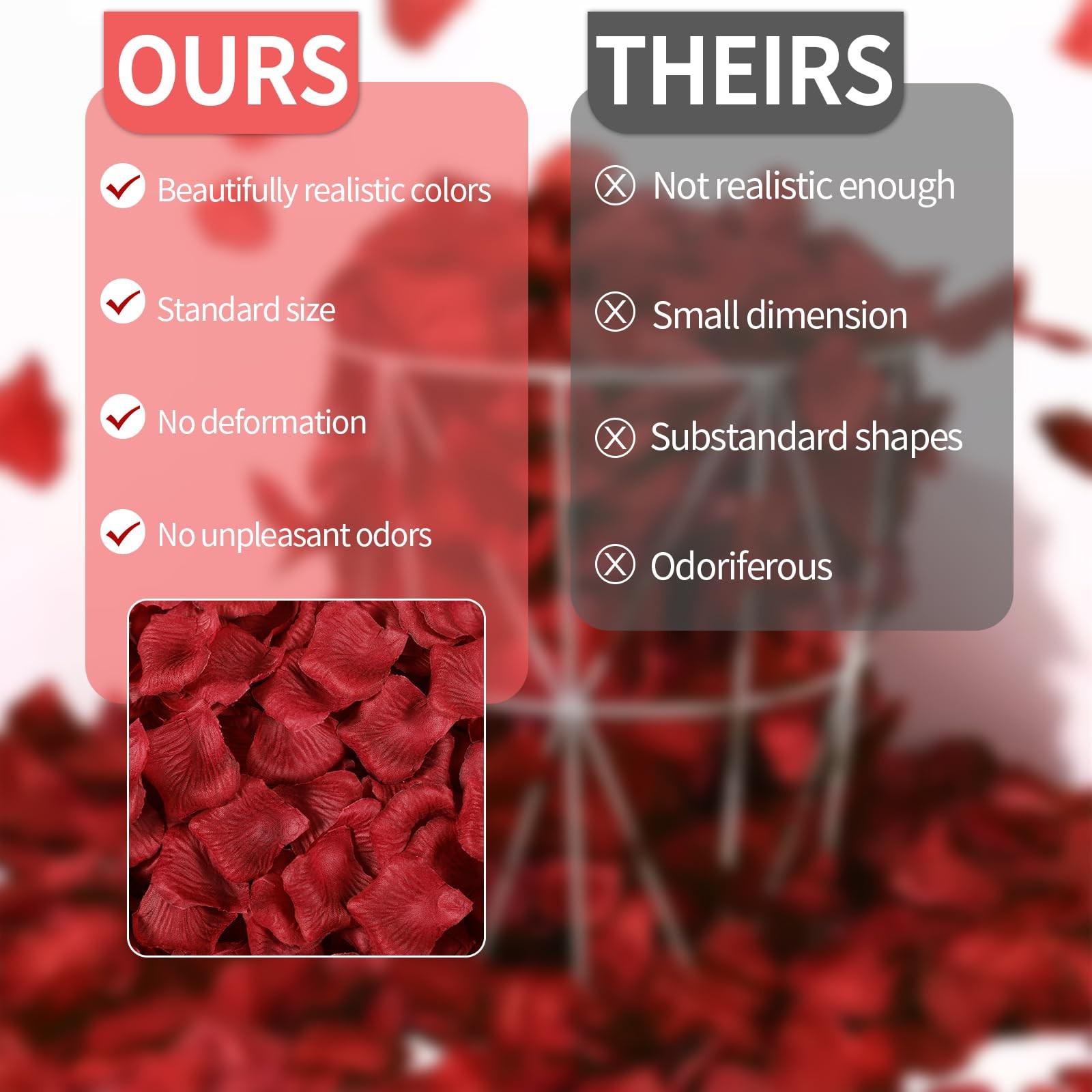 1000 Rose Petals Artificial Fake Flower Dark Red Romantic Wedding Party Decor