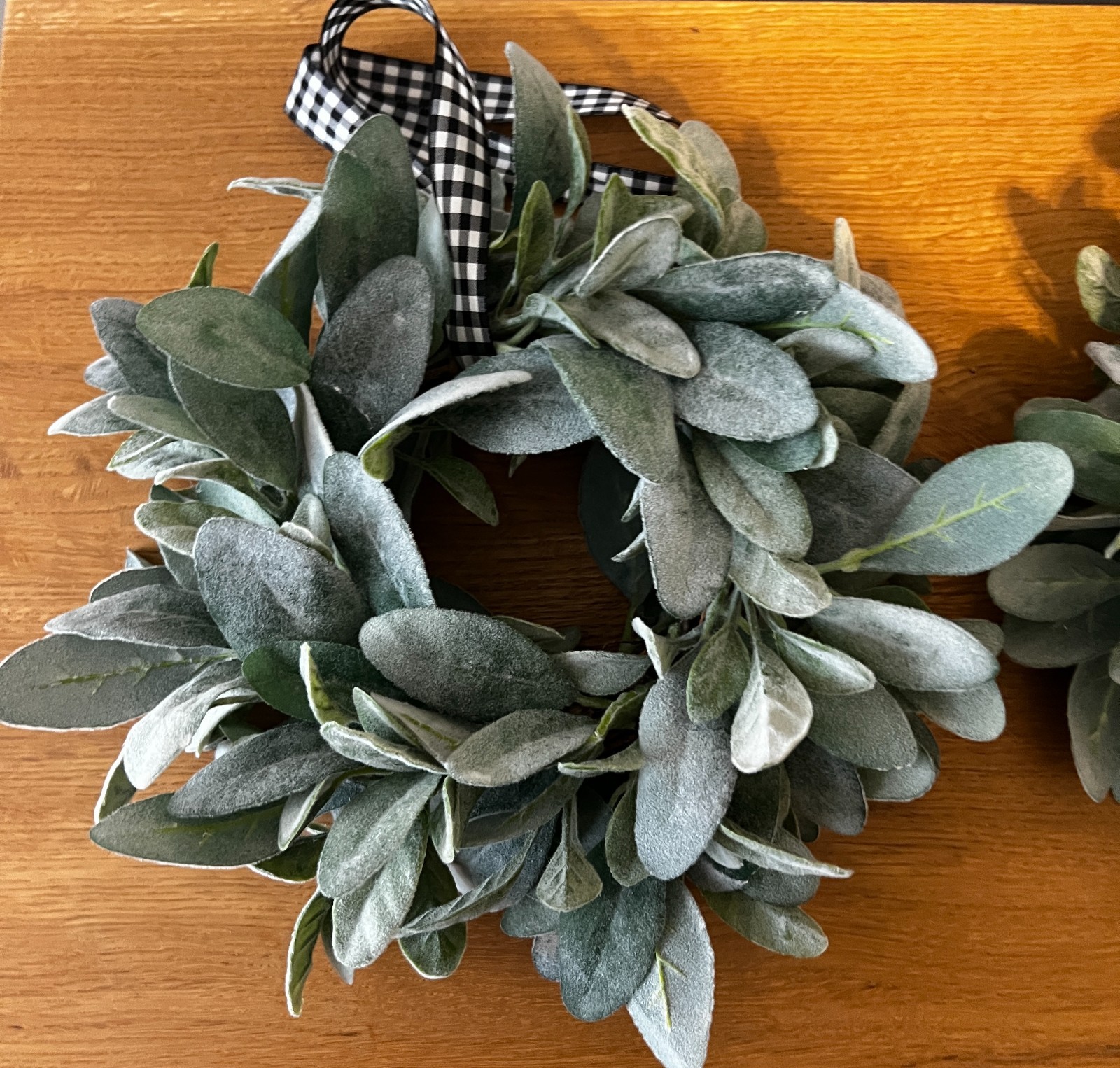 Beautiful set of 3 12″ Lambs Ear Wreath, Window Decor, Farmhouse Decor