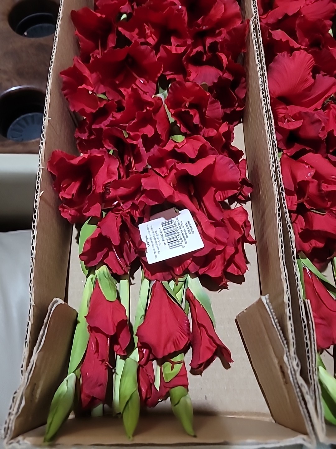 6 Pk Artificial Red Gladiolus Flowers Stem approx 36 inch long By Better Homes