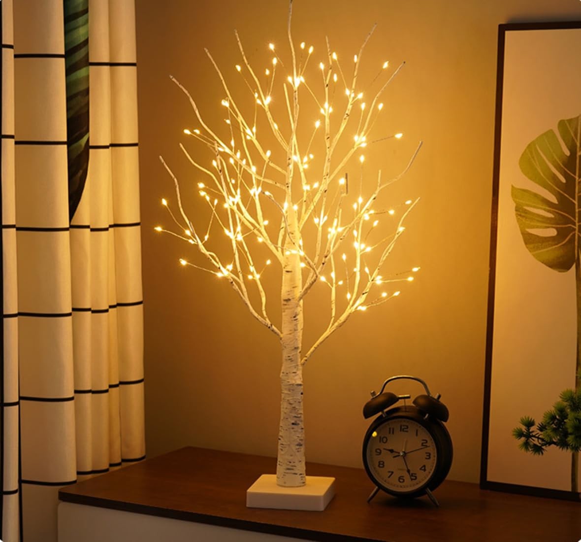 2FT Fairy Birch Tree with 144 LED Lights Artificial Tree Lamp with Timer for …