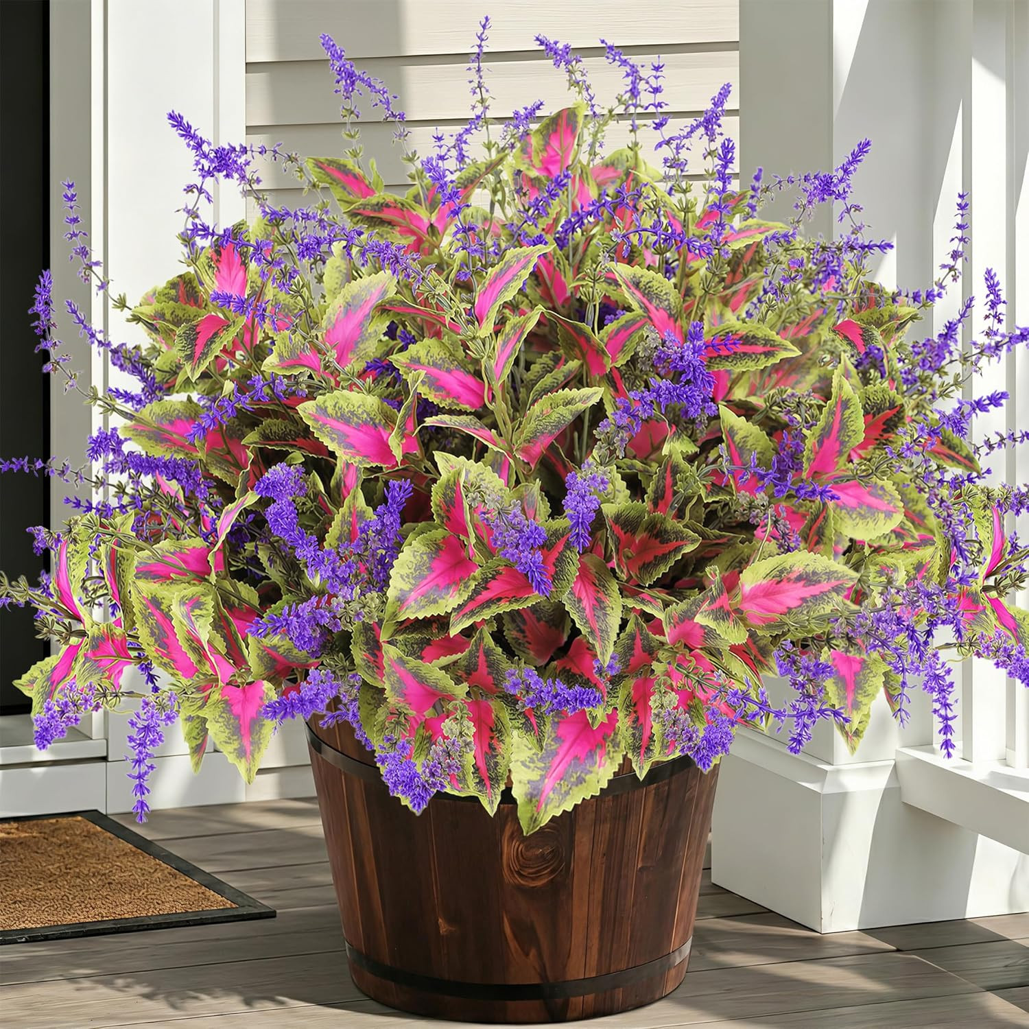 20 Bundles UV Resistant Faux Coleus Plants for Outdoor Decor, Realistic Greenery