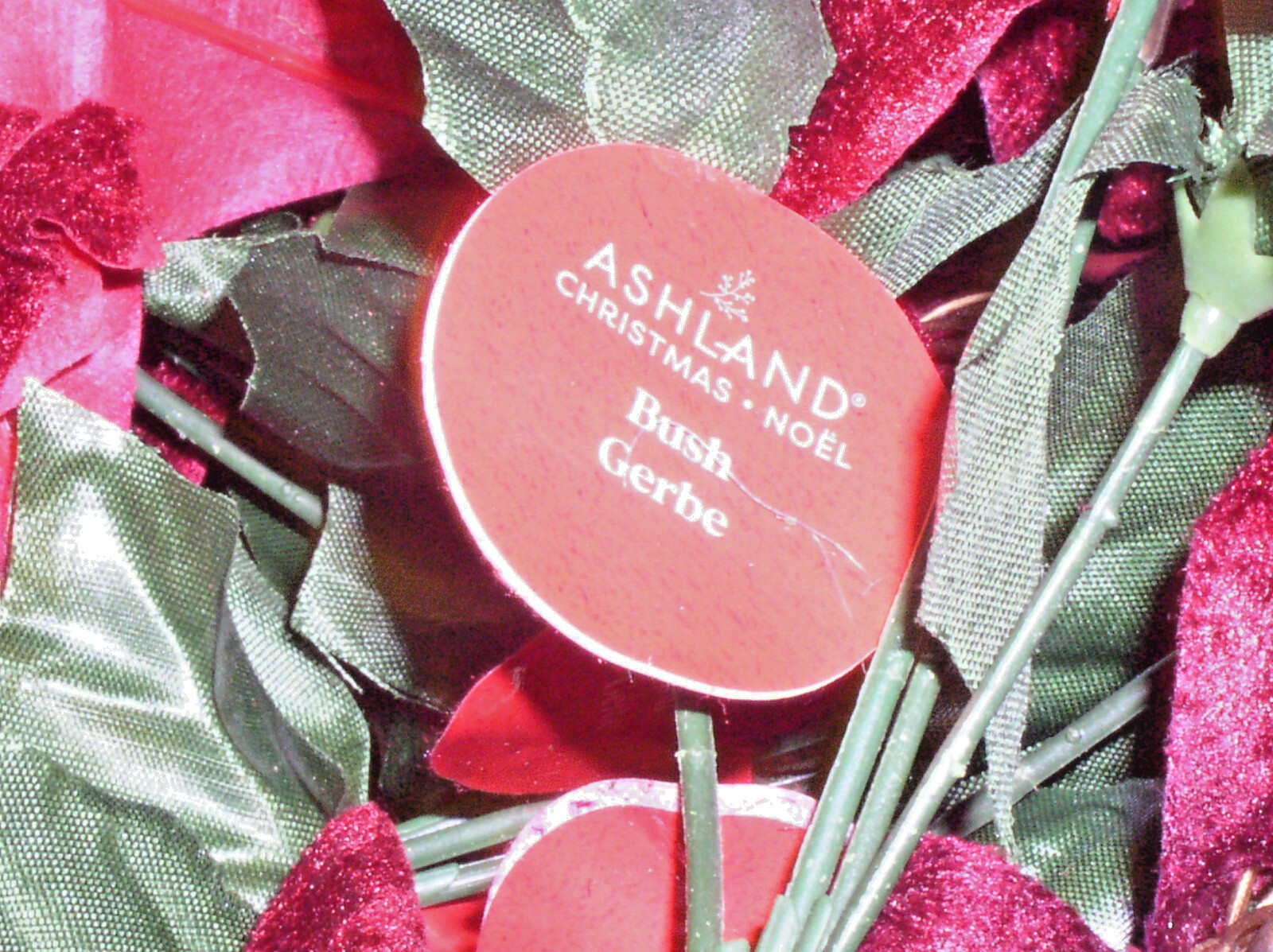 12 ASHLAND CHRISTMAS 9 INCH BURGUNDY POINSETTIA 4 STEM BUSH SILK FLOWER 756035