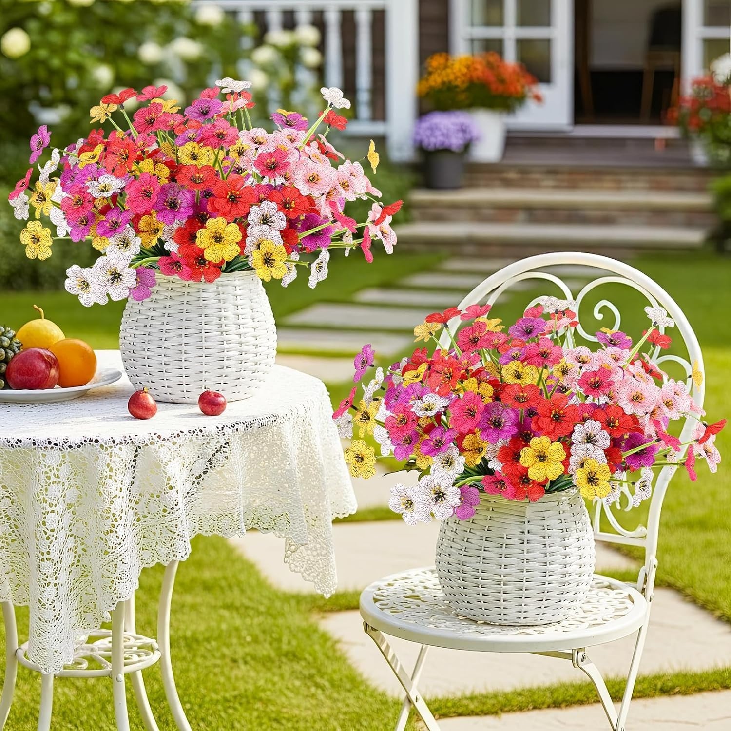 Maintenance-Free Faux Plants – 6 Bundles with Bendable Stems for Any Occasion