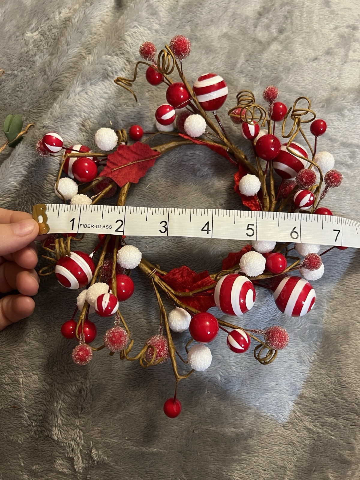 Christmas Floral Pick & Candle Ring Lot Rustic Berry Pinecone Greenery DIY