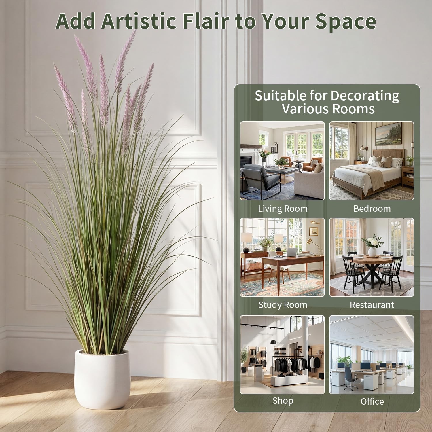 Best Artificial Cattail Grass 4FT-2 Set, 48″ Fake Outdoor Indoor Plants Lifelike