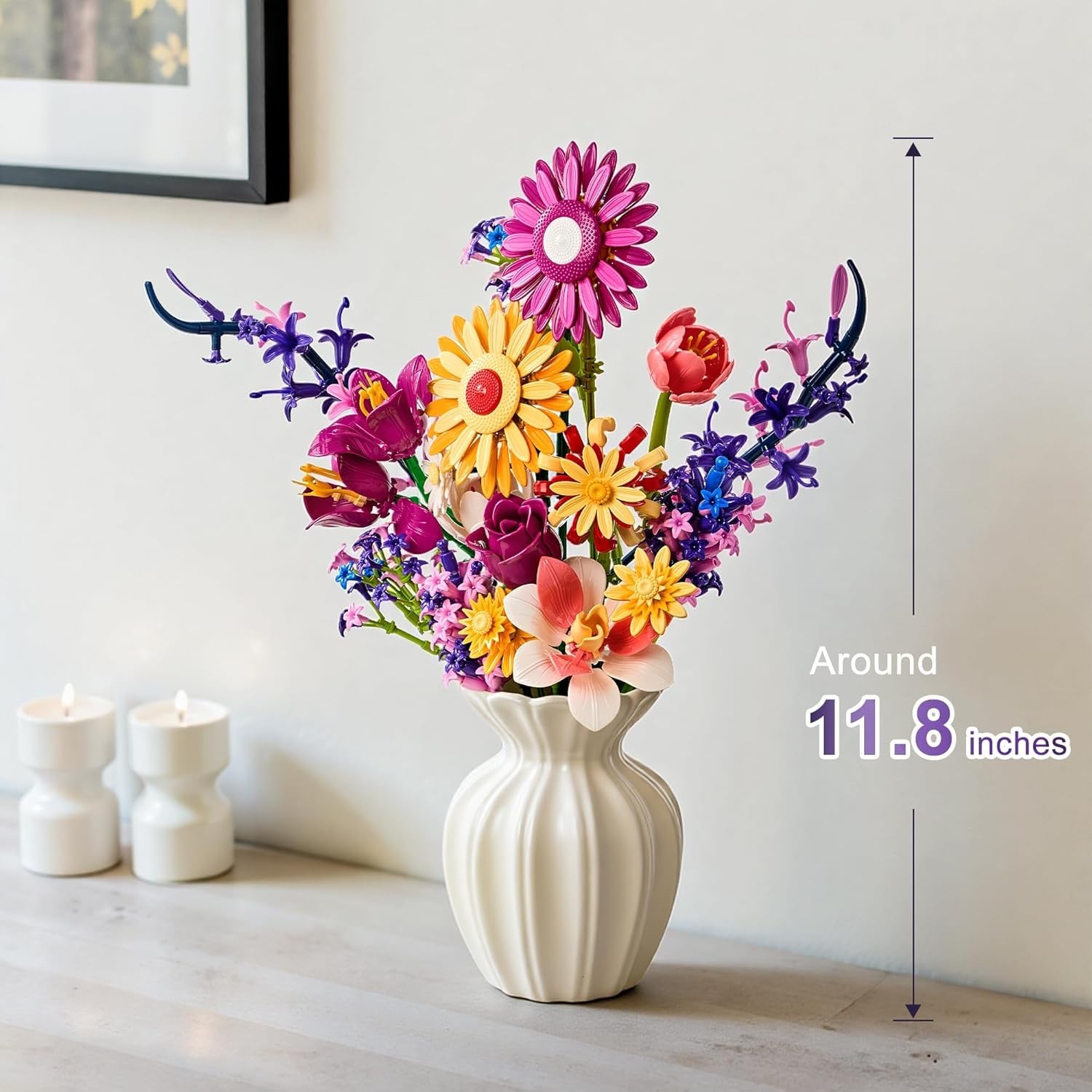 Sunflowers Bouquet Building Set for Mother’S Day, Artificial Flower Compatible w