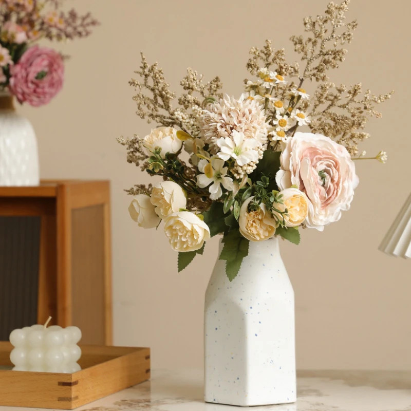 41CM Jiao Bian Lu Lian Qing Ren Cao Fake Flower Bouquet Retro Home Decoration Dr