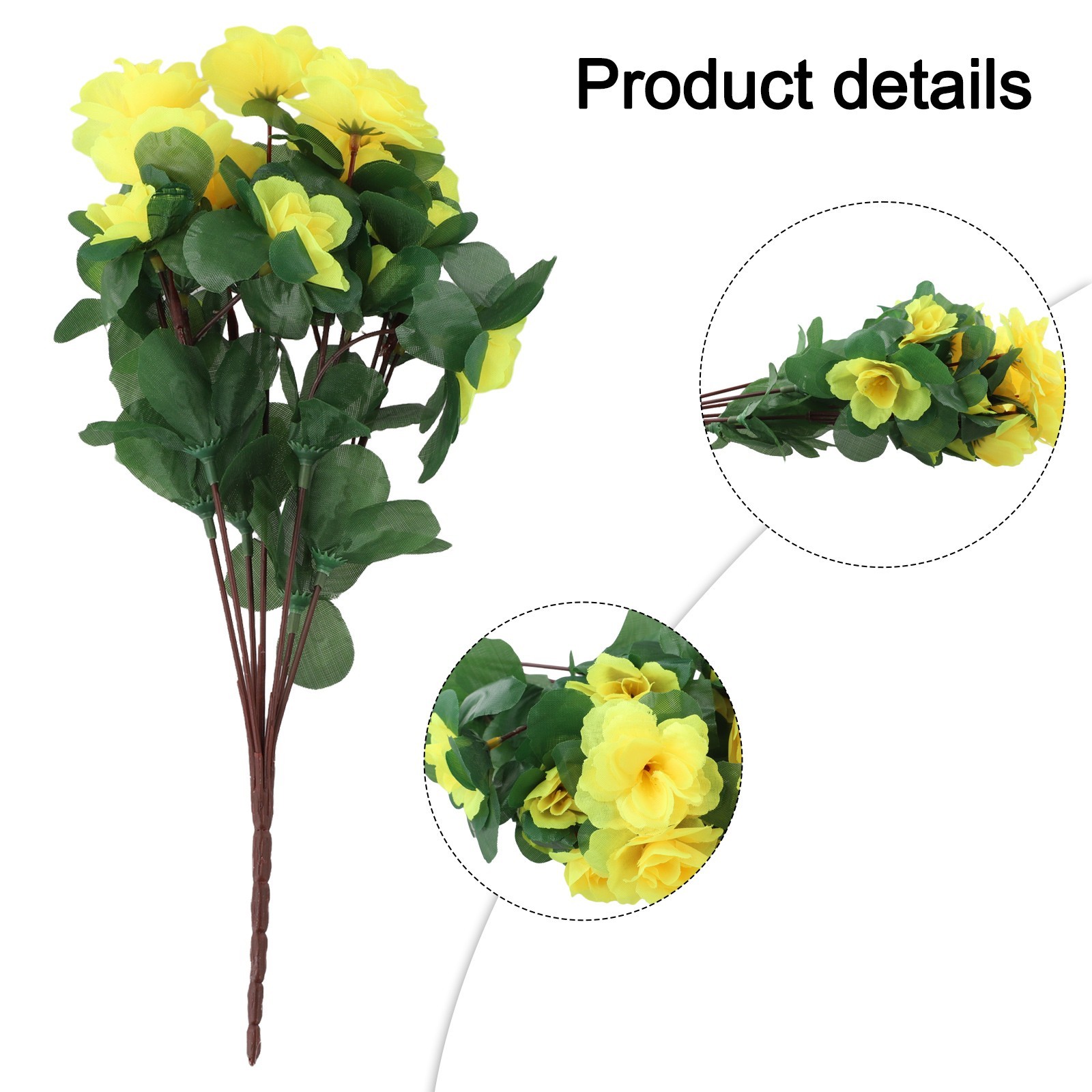 Artificial Azalea Flowers for Vase and Table Decor with Flexible Stems
