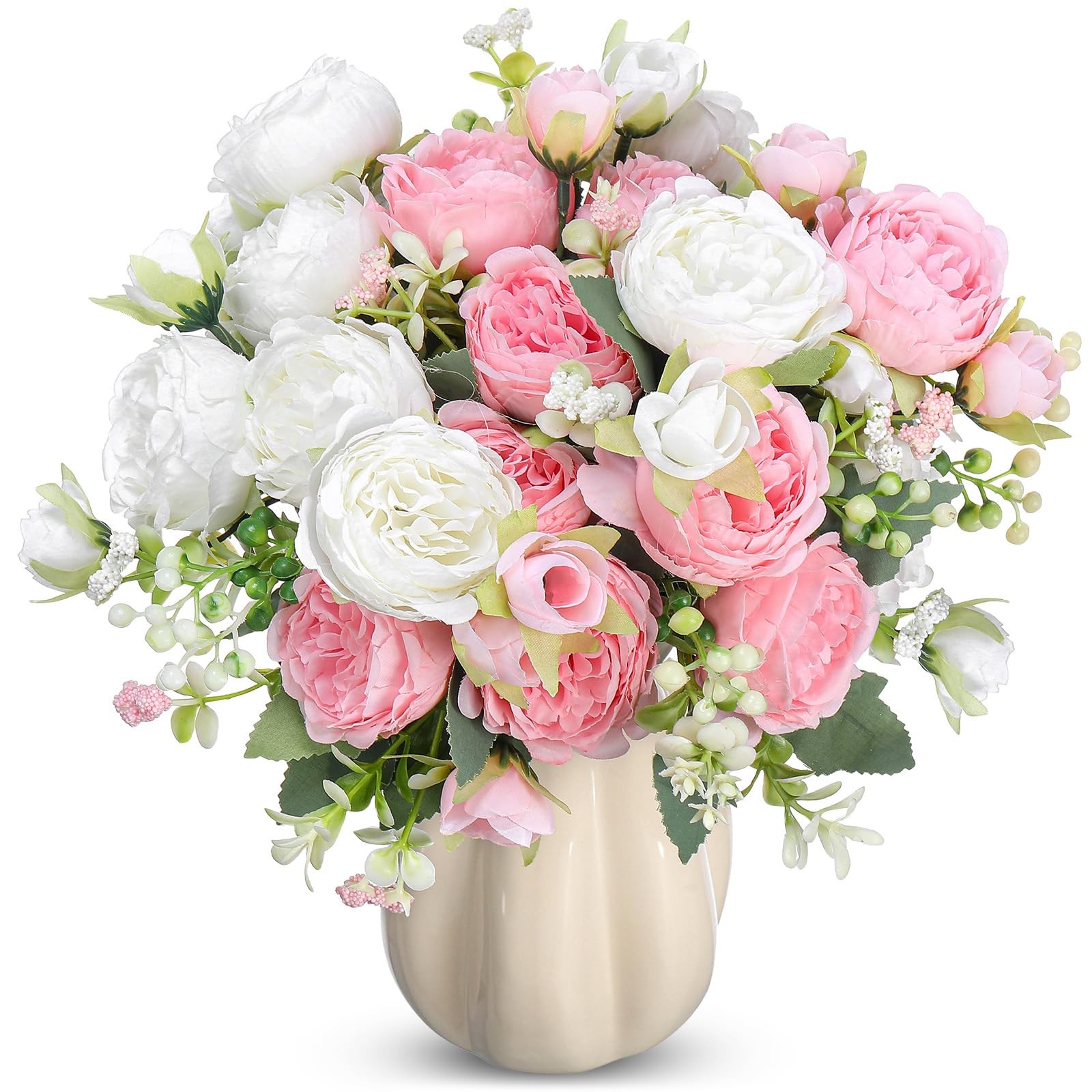 4 Bundles Peonies Artificial Flowers Silk Faux Peonies Wedding Artificial Flo…