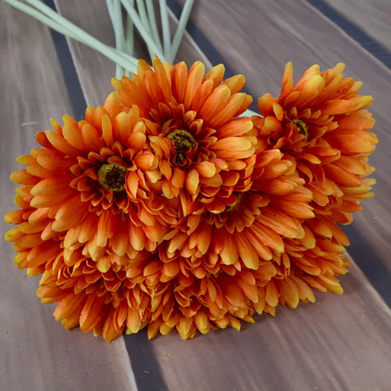New 2/5pcs Artificial Flower 10cm Silk Daisy Coreopsis Gerbera Fake Flower Decor
