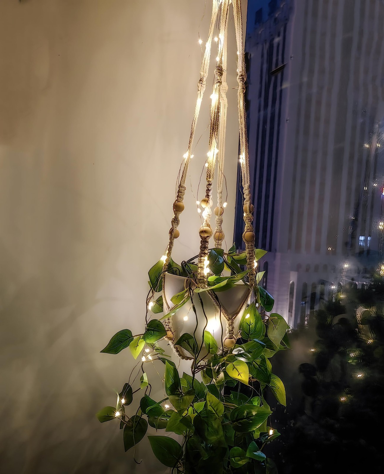 Fake Hanging Plant with Pots Wall Home Decor Artificial Hanging Basket Decor