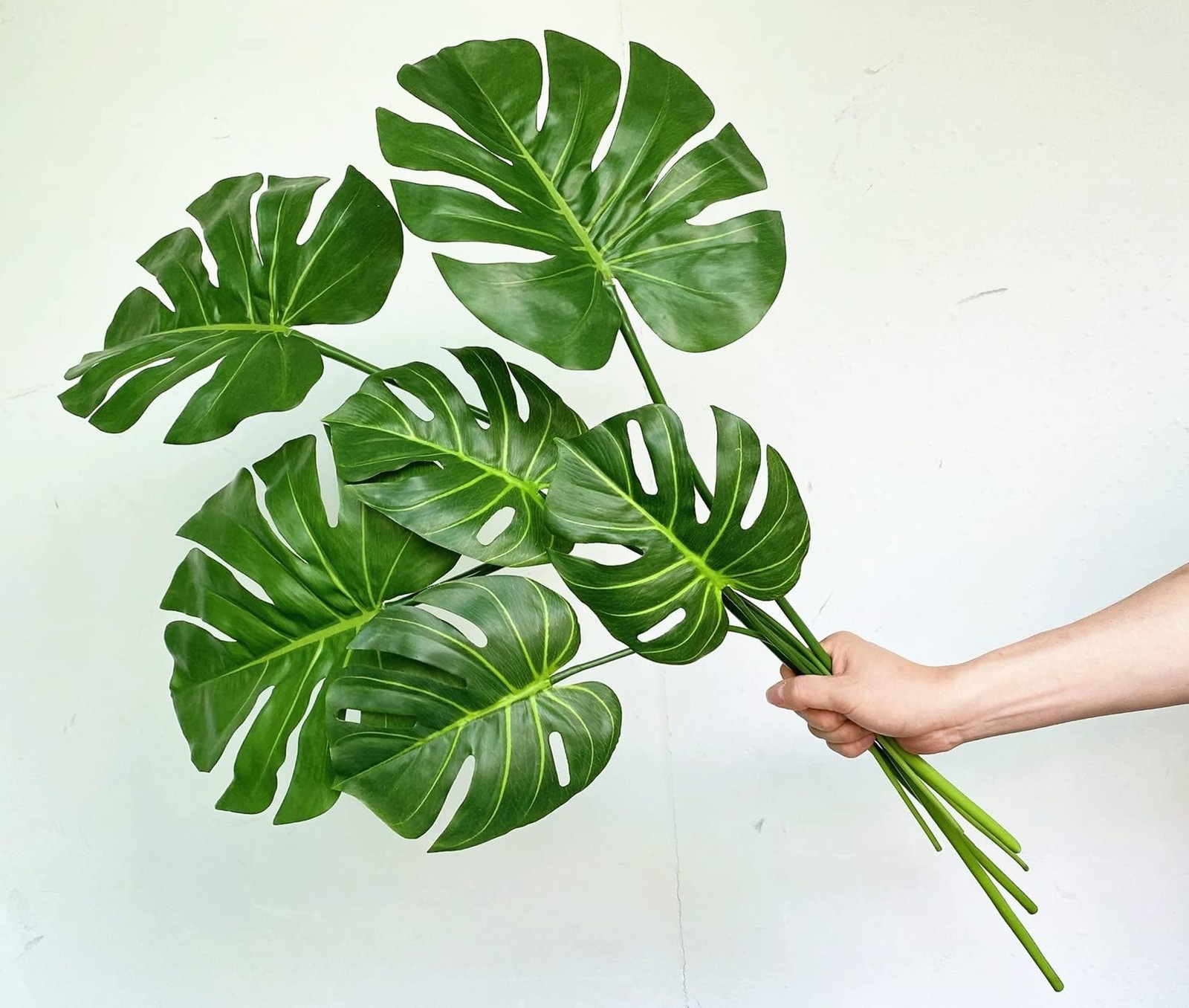 Artificial Monstera Leaves Real Touch Monstera Deliciosa Plant Leaf Stems Fau…