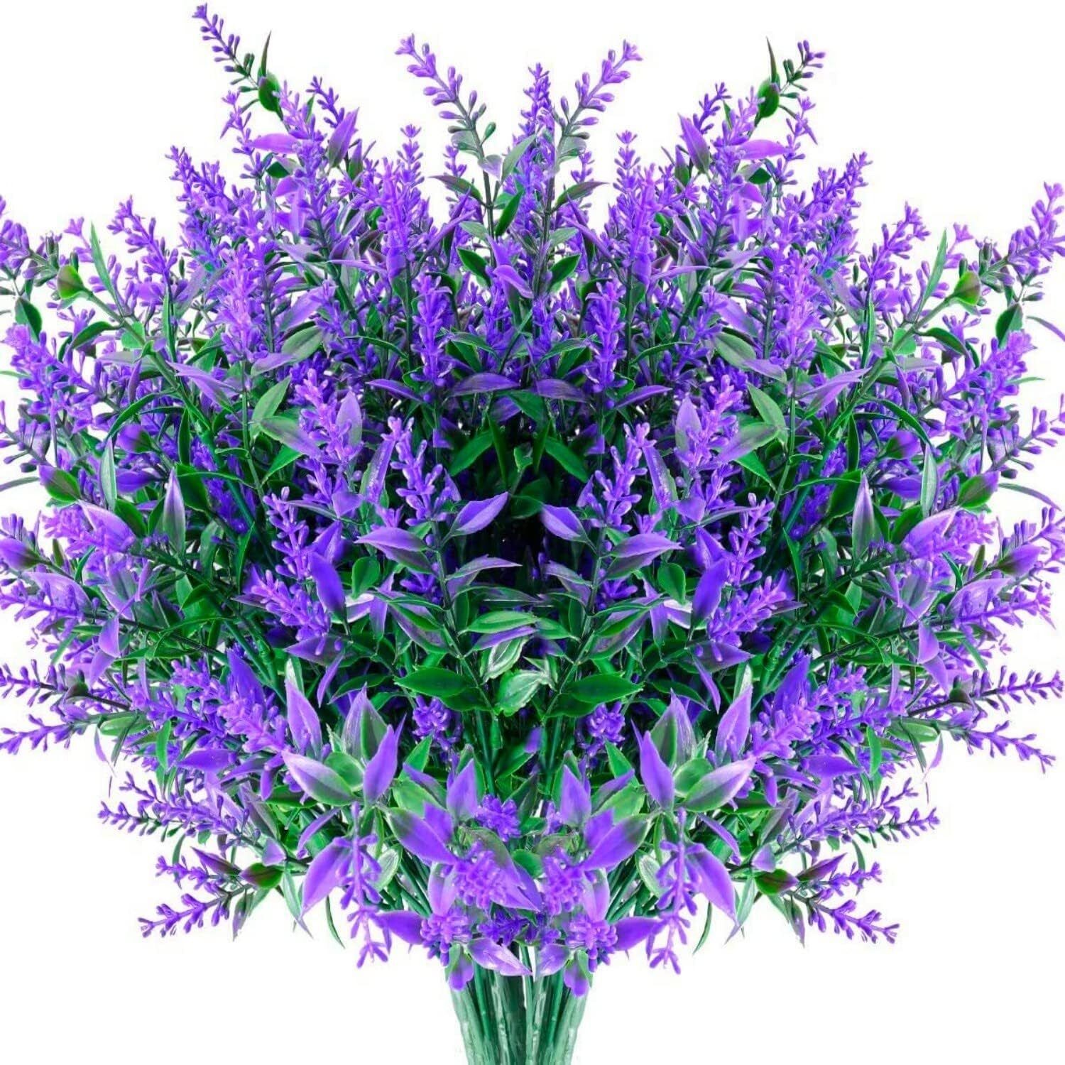8 Bundles Artificial Flowers Fake Plants Outdoor Yard Garden Wedding Home Decor