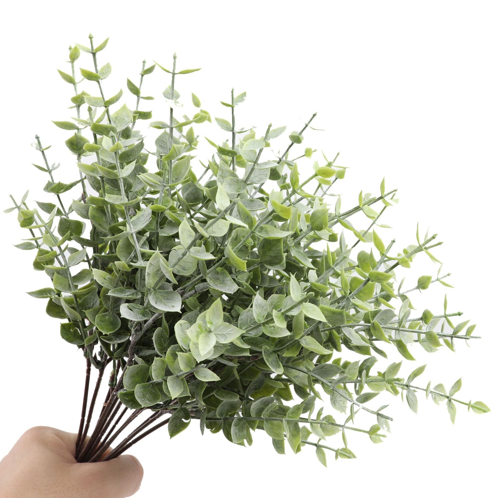 Artificial Eucalyptus Stem, Green Leaves, 12 Pack Green Faux Plant Branch, 12…
