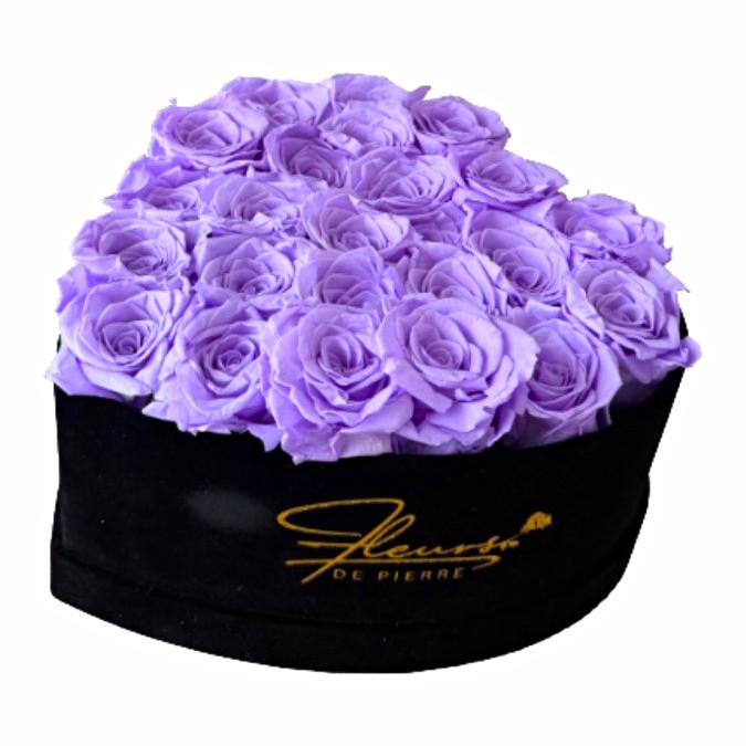 24 Lavender Rose Arrangement in Velvet Box