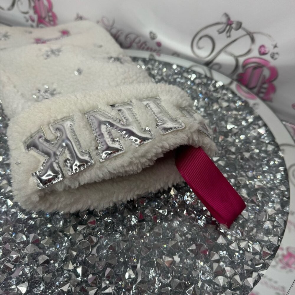 Victoria secret pink stocking Christmas Sherpa 2019 bling diamonds dog rare Xmas