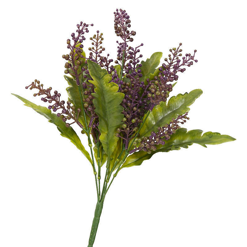 Factory Direct Craft Purple Artificial Seed and Leaf Bush