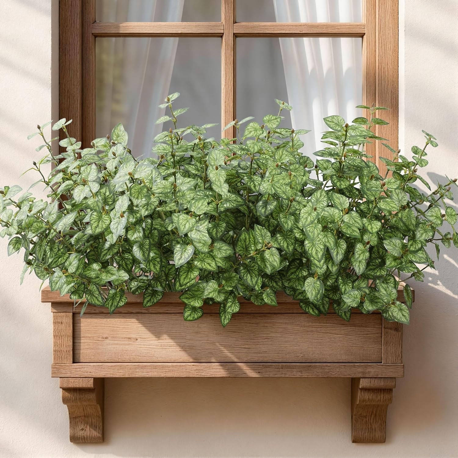 Artificial Plants Outdoor 5 Pcs, Faux Greenery Plants Outdoor UV Resistant Si…