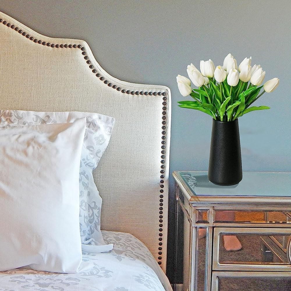 20Pcs Fake Tulips Artificial Flowers Real Touch 13.5″ PU Faux Flowers Tulip S…