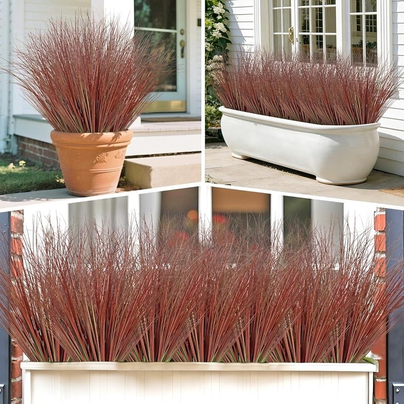 Artificial Wheat Grass Outdoor Plant UV Resistant Faux Greenery Home Decor New