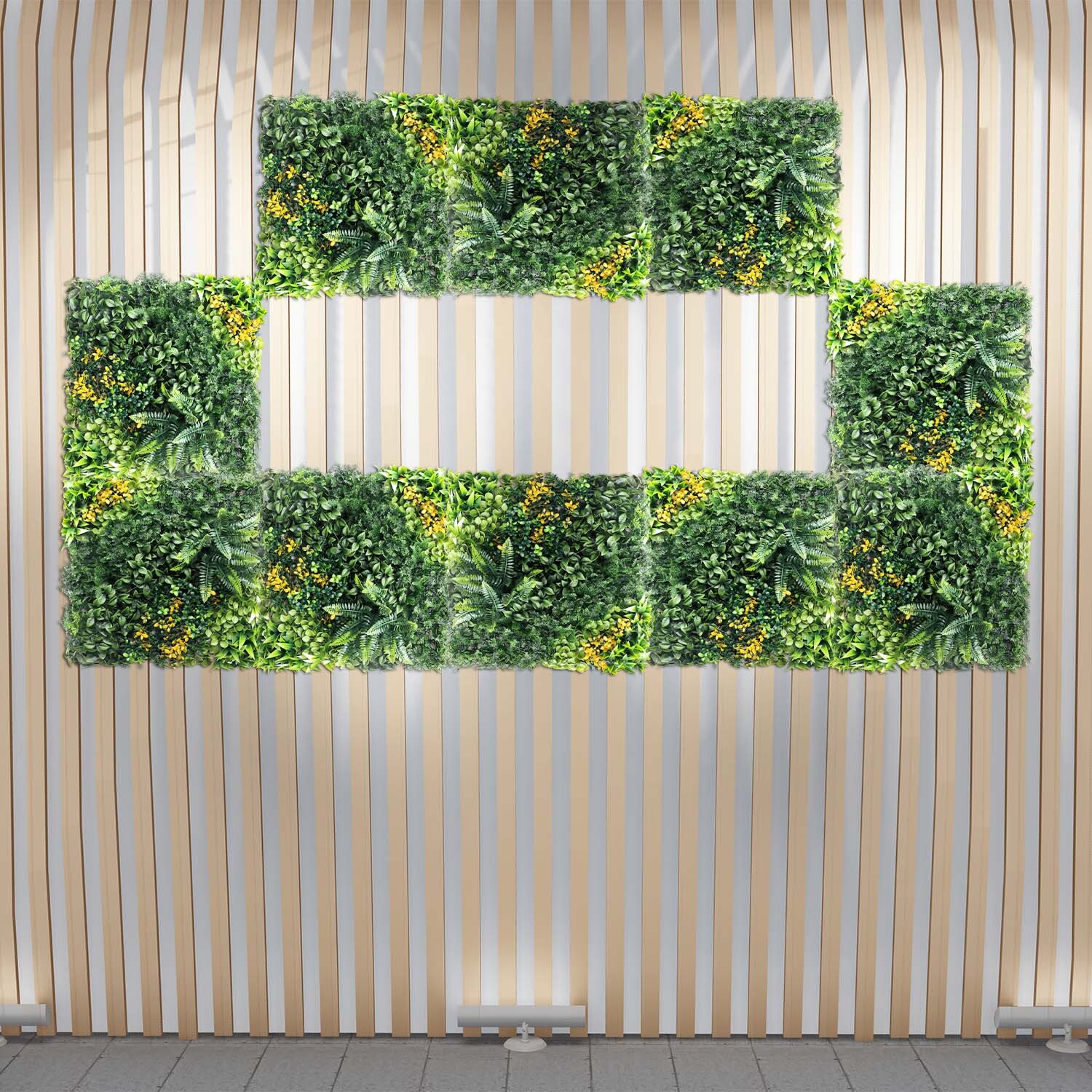 20″x20″ Artificial Faux 3D Mixed Panel Leaf Privacy Fence Screen Decor Hedge #8