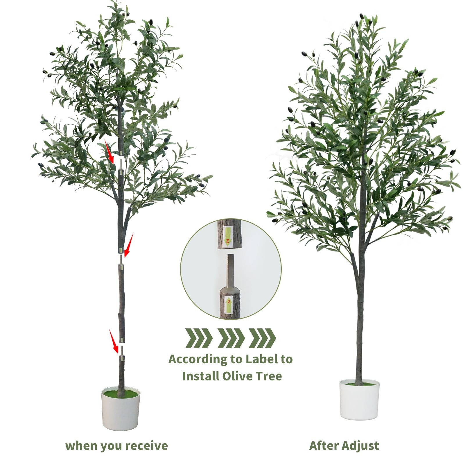 6FT Artificial Olive Tree,Artificial Plants Indoor,Faux Tree 6ft, White