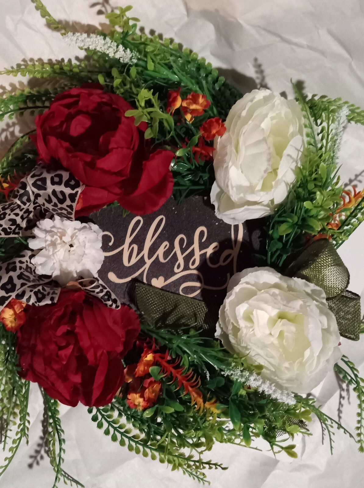 Blessed Wreath Year Round Wreath Cheetah-Wreath Everyday Wreath Font Door Wreath