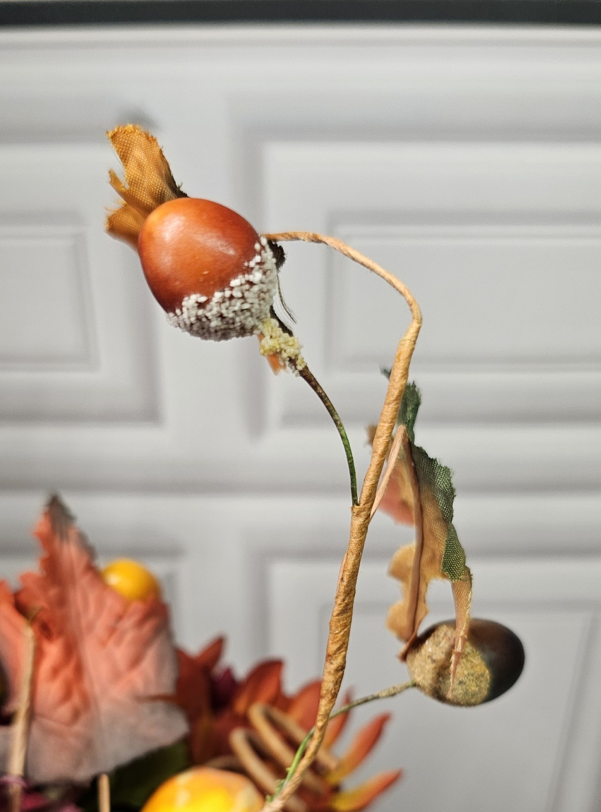 Fall Artificial Flowers With Small Pumpkin And Gourds