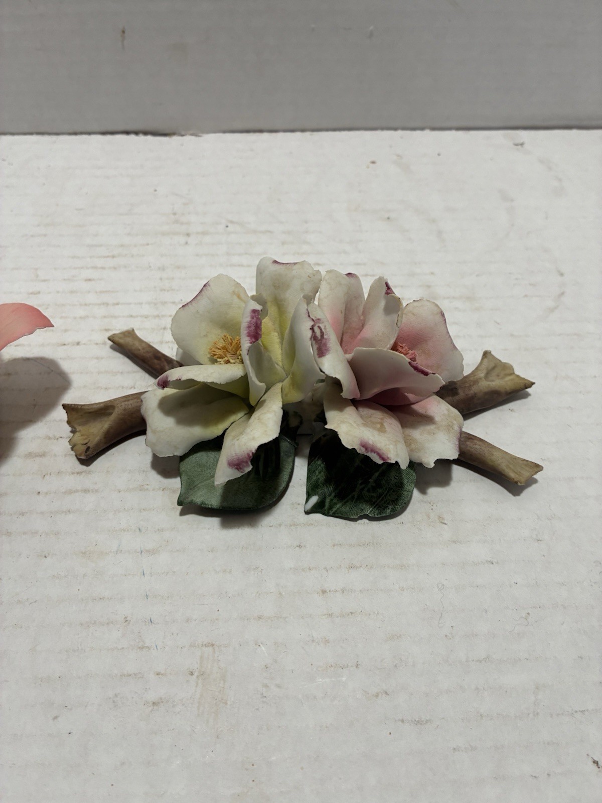 Napoleon of Italy Lot Iot Of 2 Ceramic Flower Sculpture Approx 5 X 3 Inches