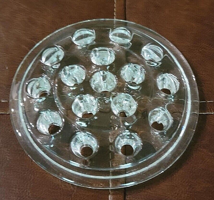 Clear Glass Flower Frog Stem Holder for Vase / Excellent Paperweight