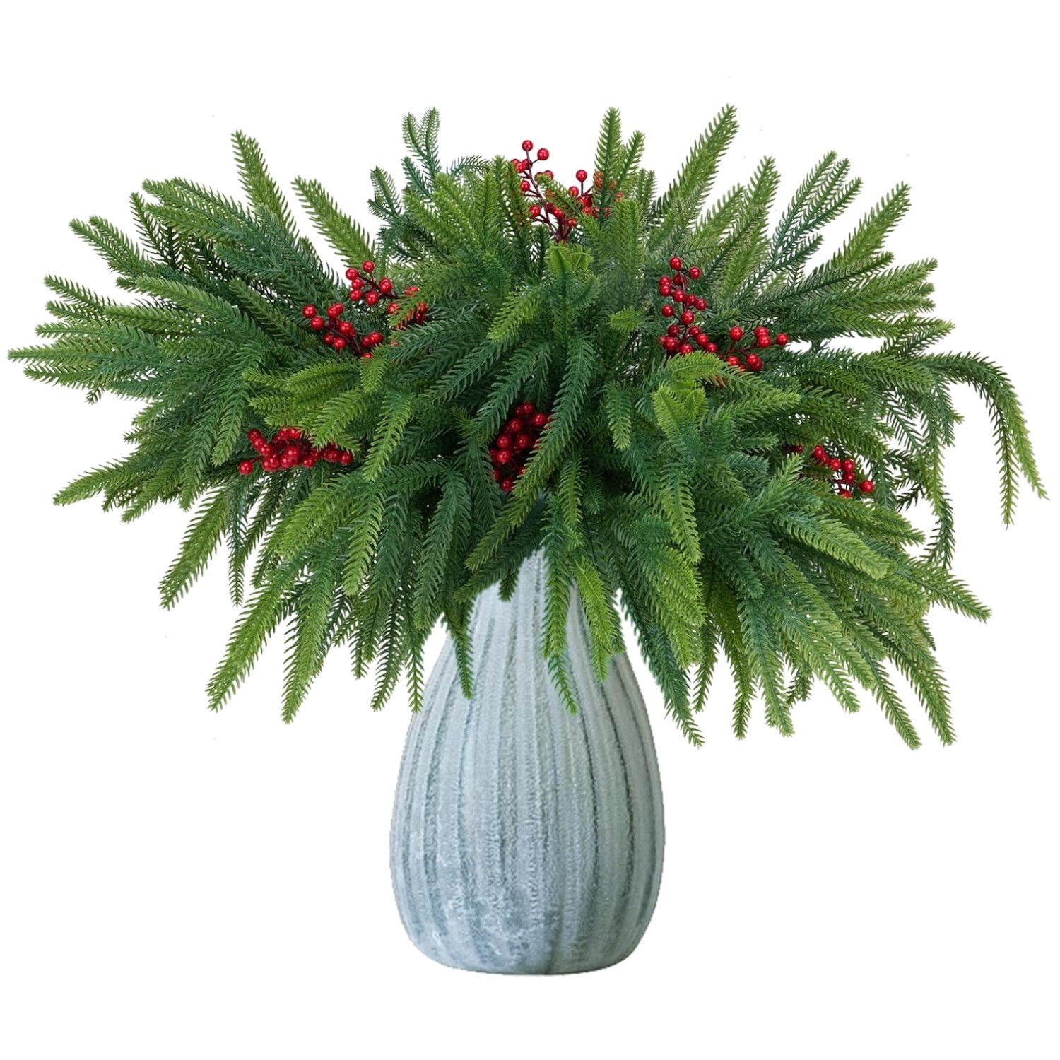 Realistic Christmas Pine Stems with Berries