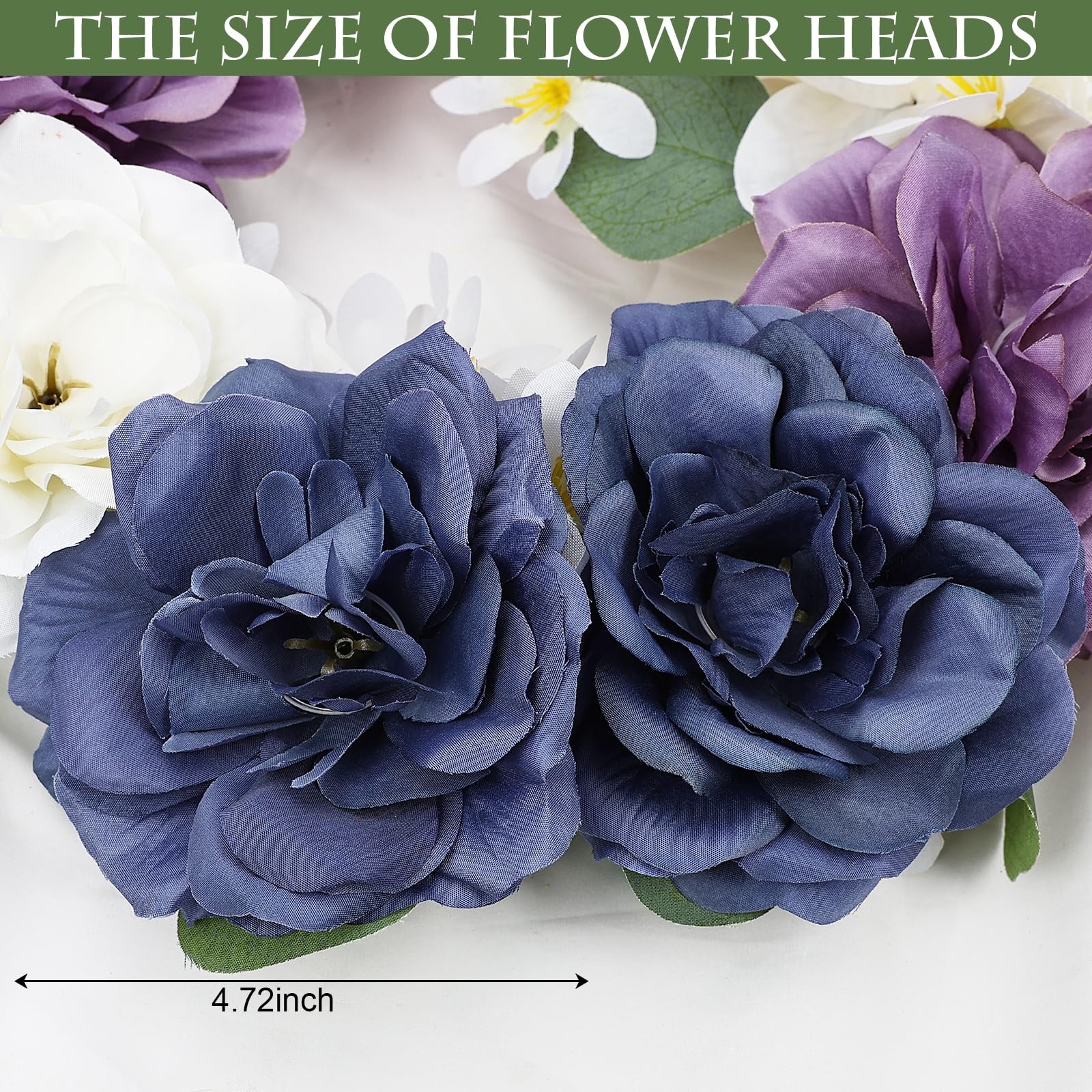 50 PCS Artificial Silk Roses Flower Heads Fake Faux Floral Bulk Navy Blue