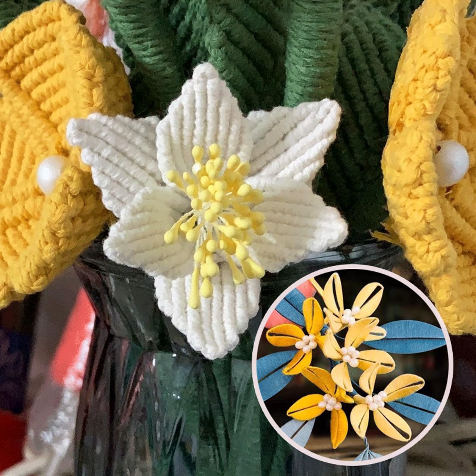 2400 PCS Simulated Flower Stamens Mini Artificial Double Heads Floral DIY