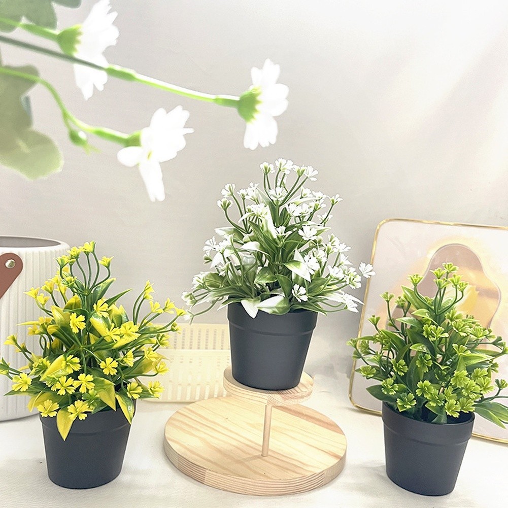 Artificial Daisy Potted Plants Plastic Simulation Flowers for Home Decor Wedding