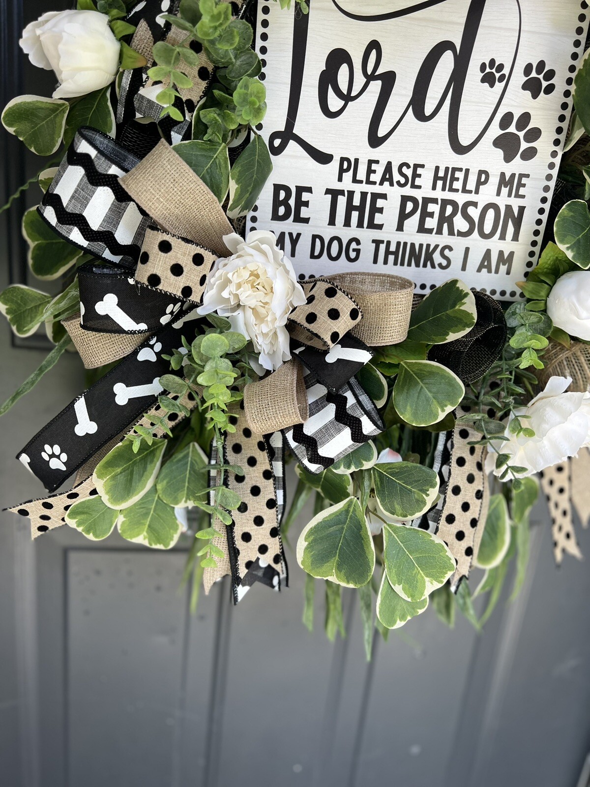 Dog Lover Wreath, Wreath With Sign, Dog Pet Decor, Dog Lover Gift, Mom Gift