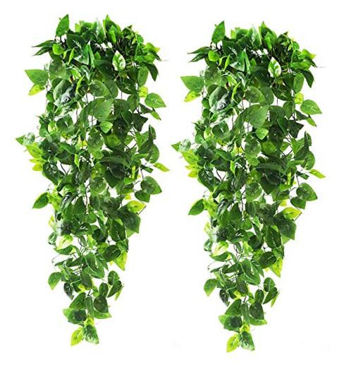 2pcs Fake Hanging Plants 3.6ft Fake Ivy Vine Artificial Ivy Leaves for